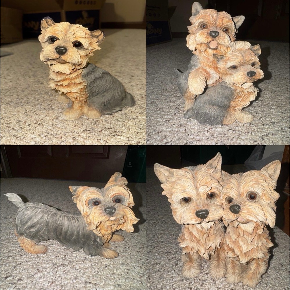 Danbury Mint Yorkshire Terrier Yorkie Figurine Set of 4